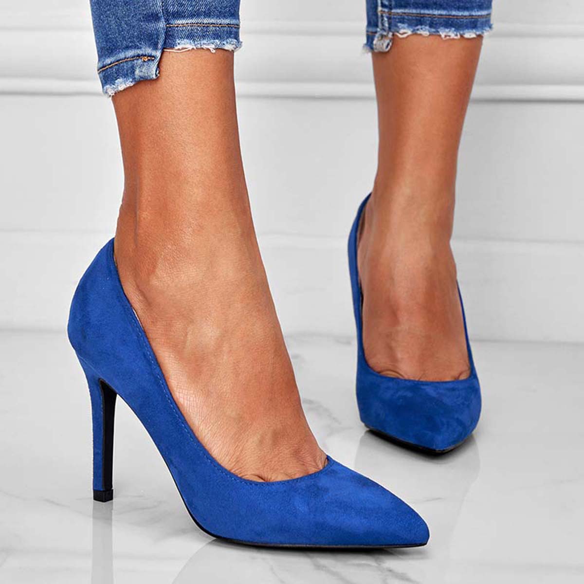 Classic Pointed Toe Stiletto Pumps Slip on High Heel Dress Shoes