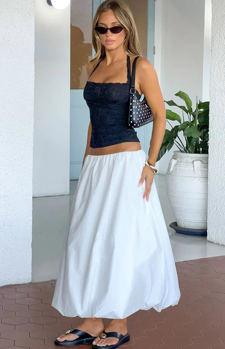 Dorothy White Bubble Hem Skirt