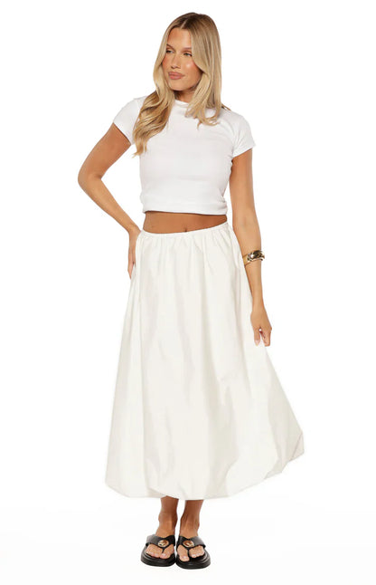 Dorothy White Bubble Hem Skirt