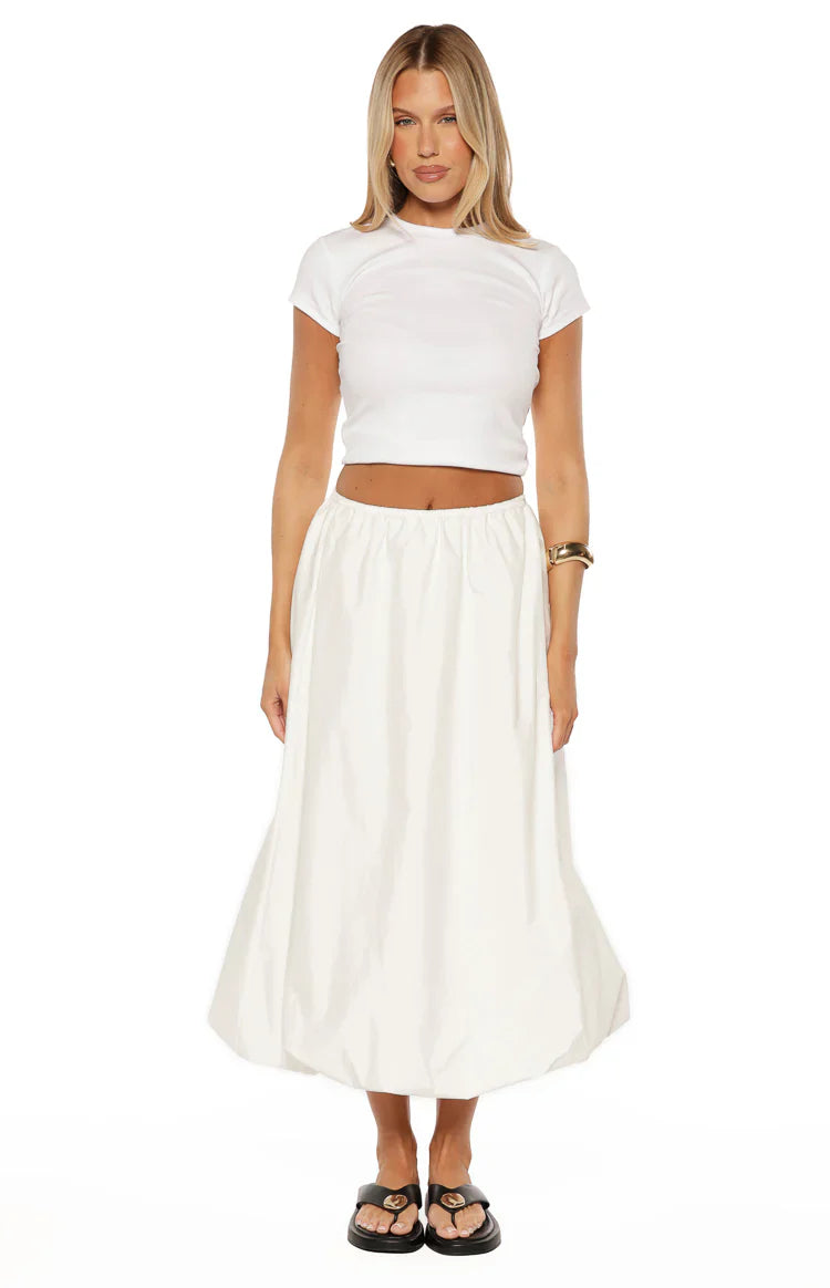 Dorothy White Bubble Hem Skirt