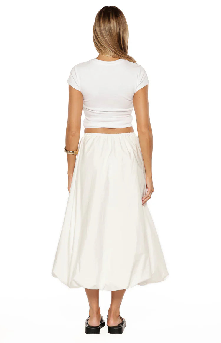 Dorothy White Bubble Hem Skirt
