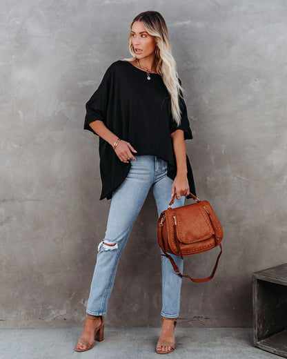 Effortless Cotton Blend Tee - Black