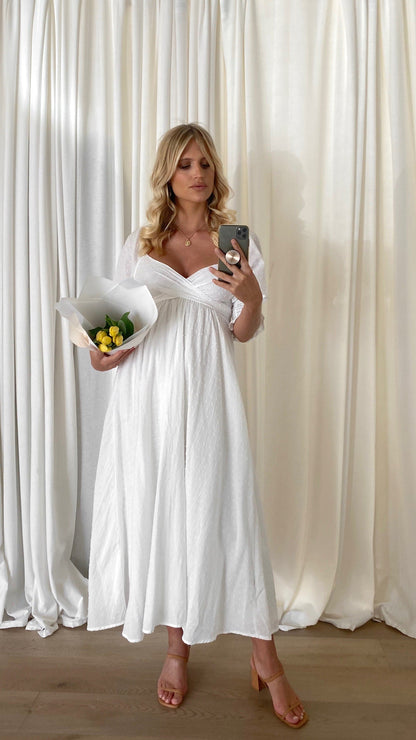 Cierra Midi Dress - White