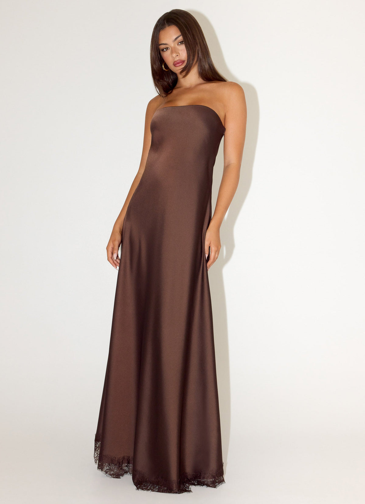 Kayleigh Strapless Maxi Dress - Chocolate Torte