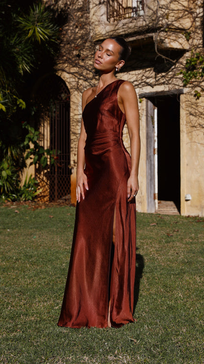 Victoria Maxi Dress - Rust