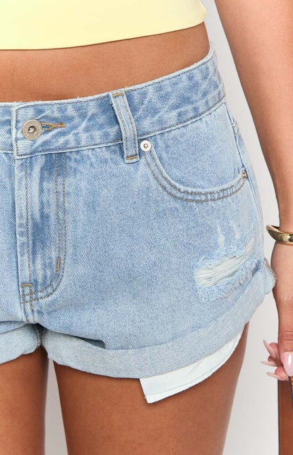 Lindsay Light Wash Denim Shorts