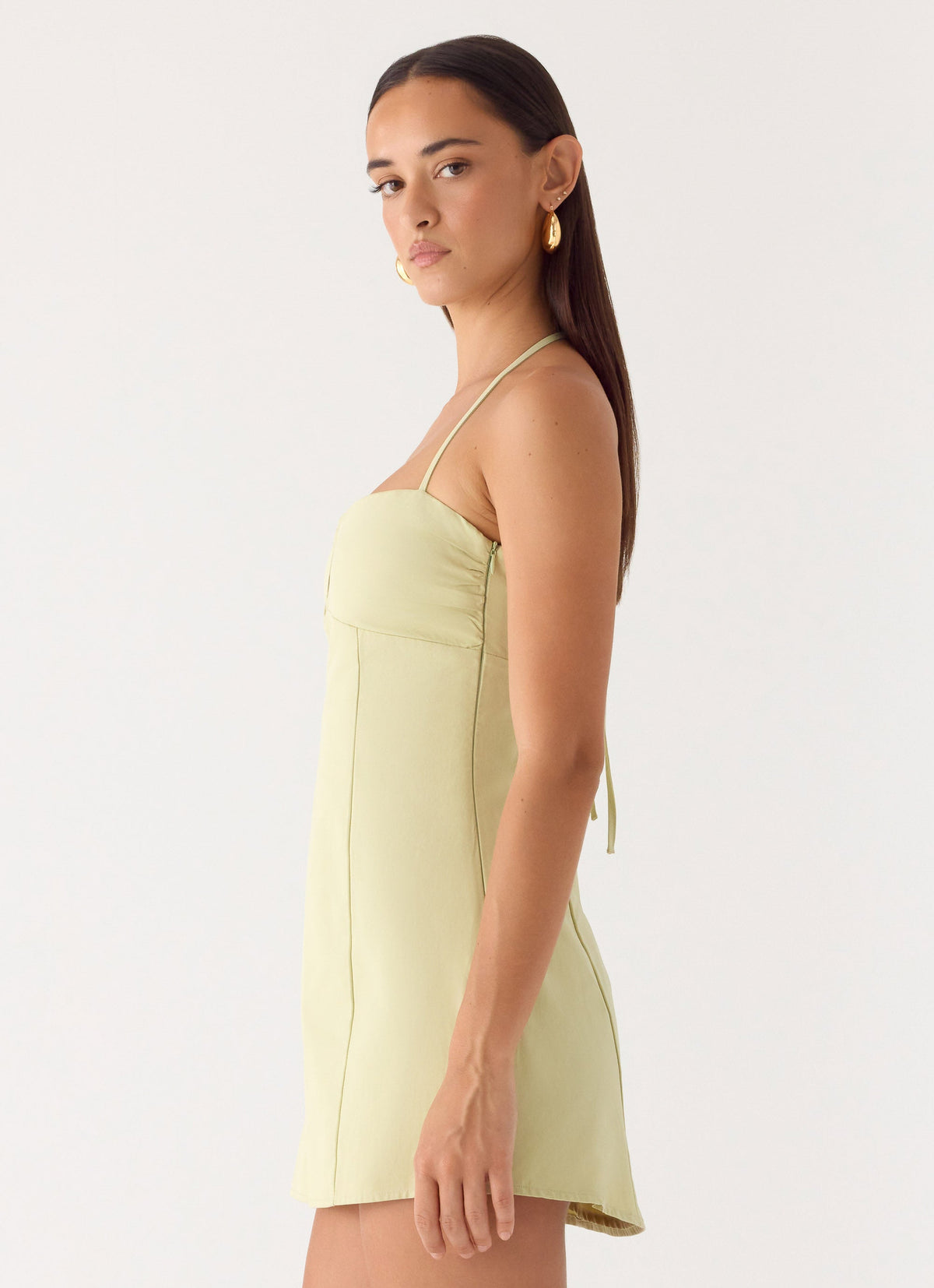 Leah Halter Mini Dress - Sage