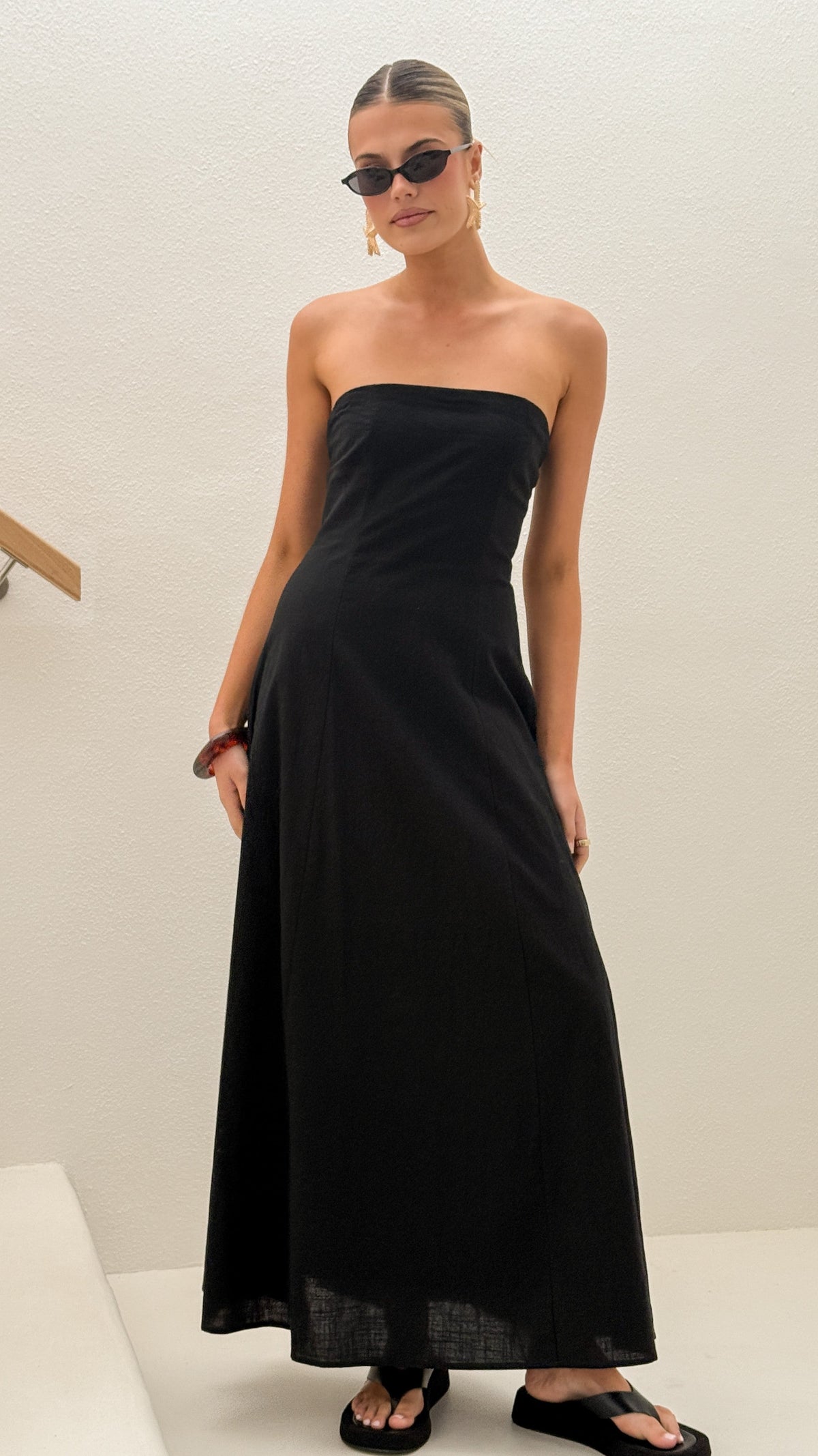 Astrid Strapless Maxi Dress - Black
