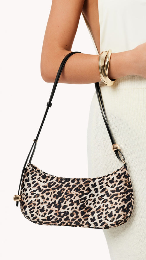 Rosabelle Shoulder Bag - Leopard Satin