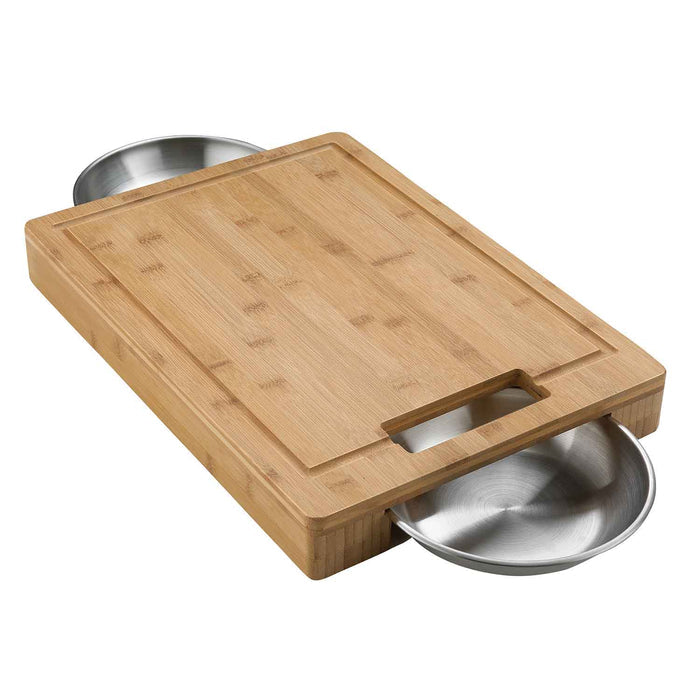 Bamboo Cutting Board with Bowl - Great Backyard Place