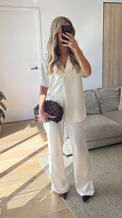 Imogen Button Pants - Cream
