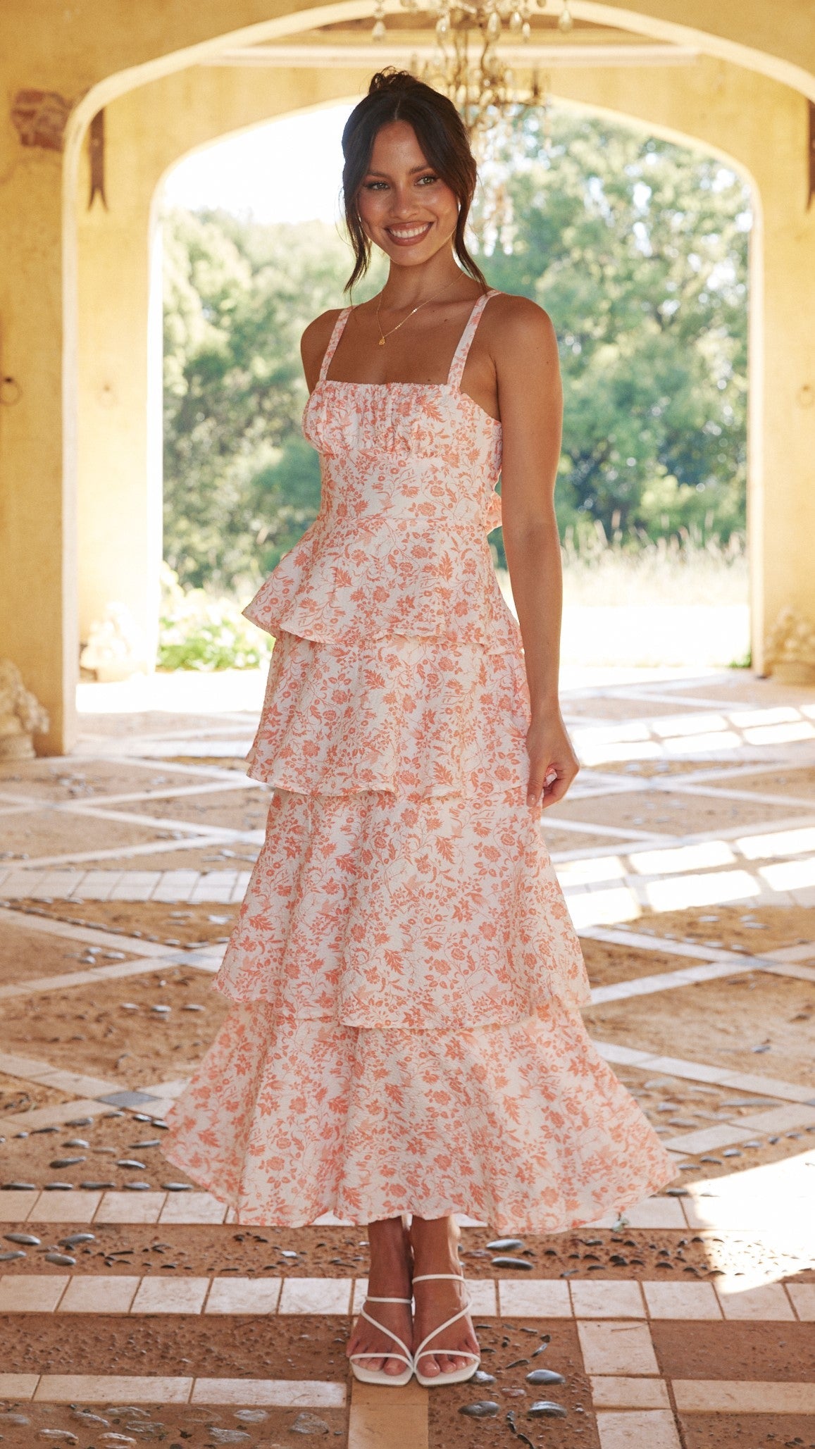 Page Maxi Dress - Peach Floral