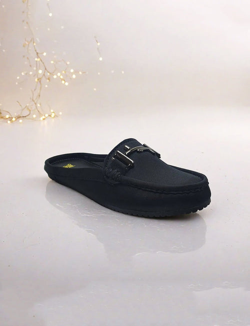 Black Back Open Pumps