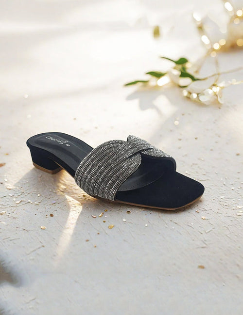 Black Fancy Slippers