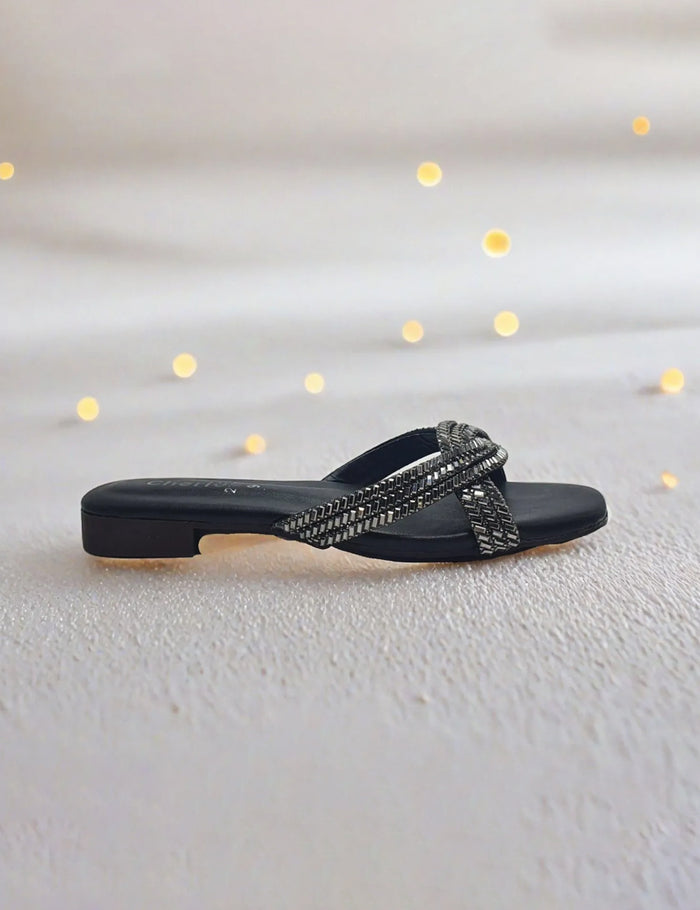 Black Fancy Slippers