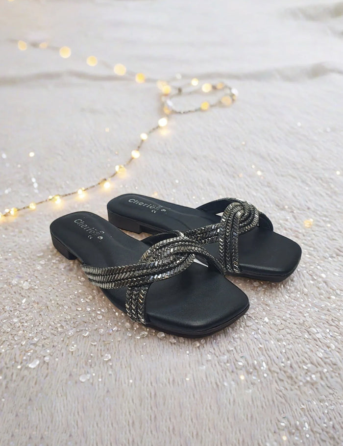 Black Fancy Slippers