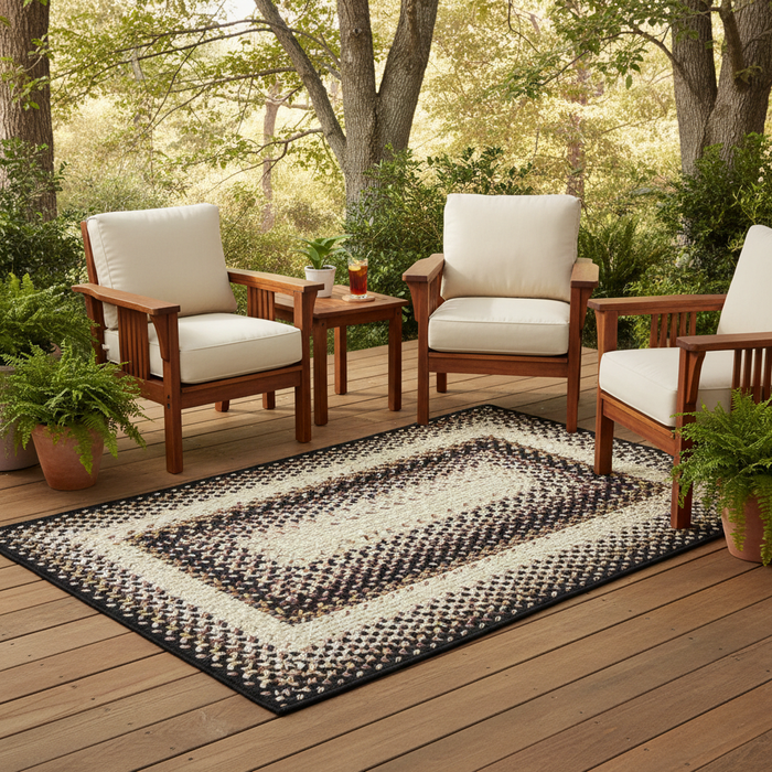 Black Mist Rug – Outdoor Patio Lifestyle