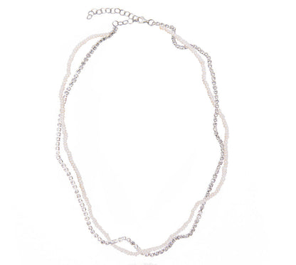 Bollywood Clear & Pearls Necklace