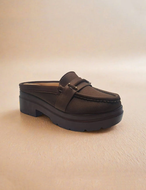 Brown Back Open Winter Pumps