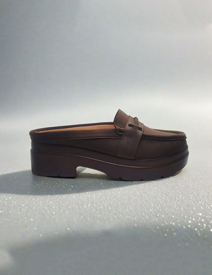 Brown Back Open Winter Pumps