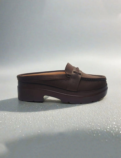 Brown Back Open Winter Pumps