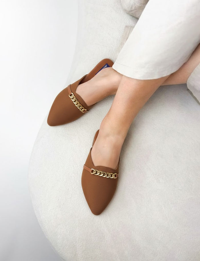 Brown Casual Back Open