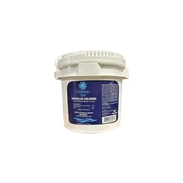 Caribbean Spa Fast Dissolving Granular Chlorine for Hot Tubs and Spas 4Lbs. - Great Backyard Place