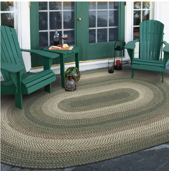 Cedar Ridge Green Outdoor Braided Rug