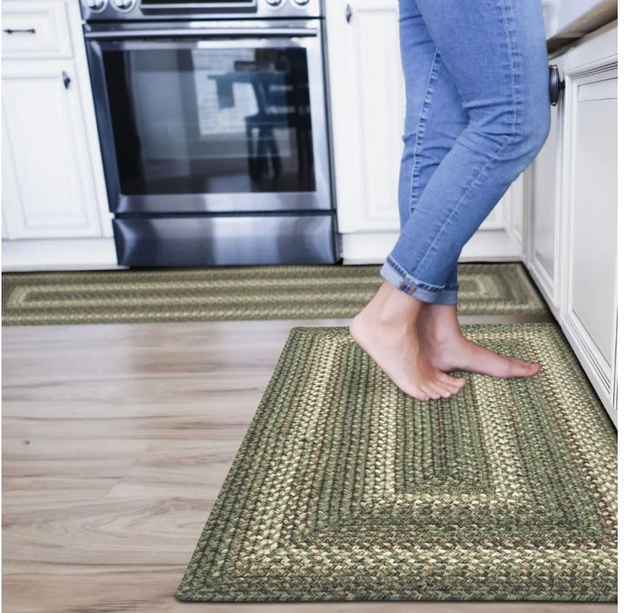 Cedar Ridge Green Outdoor Braided Rug