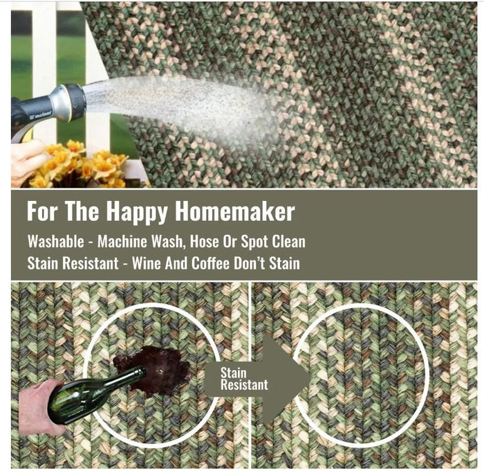 Cedar Ridge Green Outdoor Braided Rug