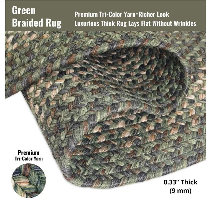 Cedar Ridge Green Outdoor Braided Rug