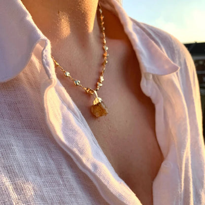 Citrine Pendant, Gold