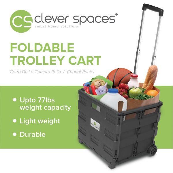 Clever Spaces Foldable Utility Trolley Cart
