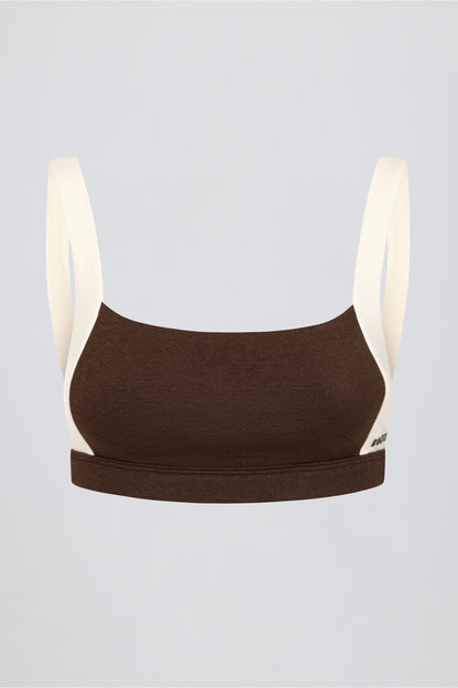 Contrast Sports Bra in Pecan Marl