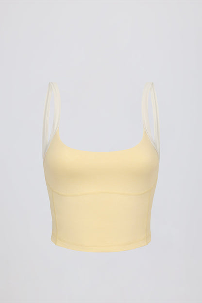Cropped Tank Top in Lemon Marl