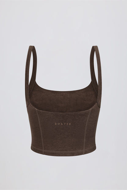 Cropped Tank Top in Pecan Marl