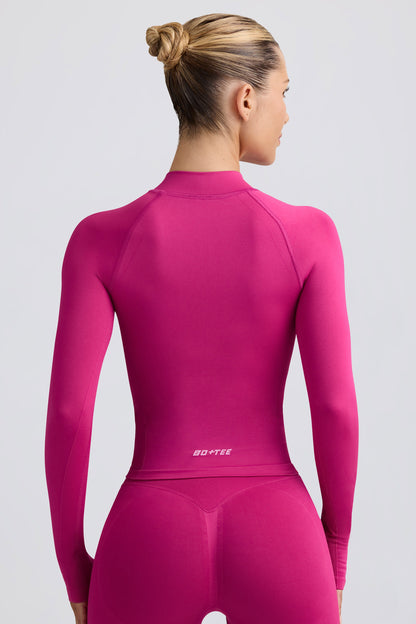Define Luxe Zip-Up Jacket in Berry