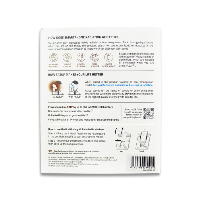 Fazup Anti-Radiation Sticker Patch SILVER (Single Pack)