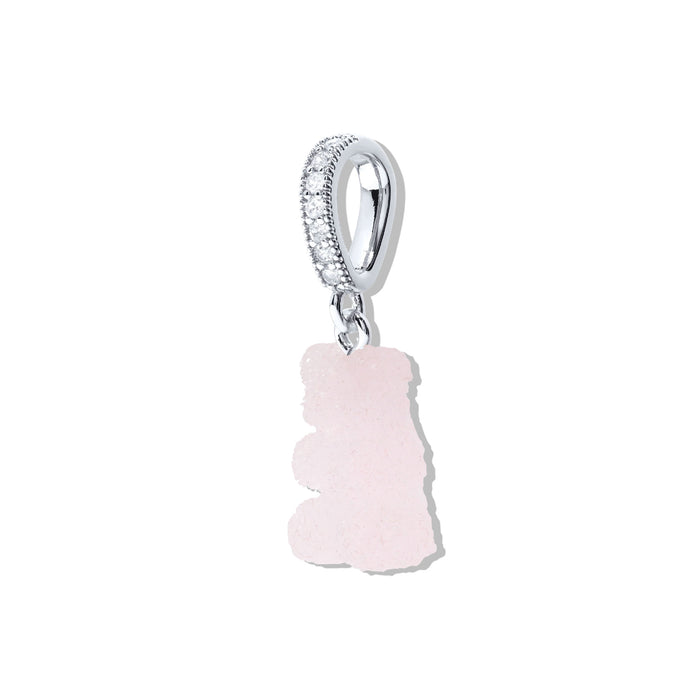 Fizzy Bear Pendant, Crystal Silver Connector