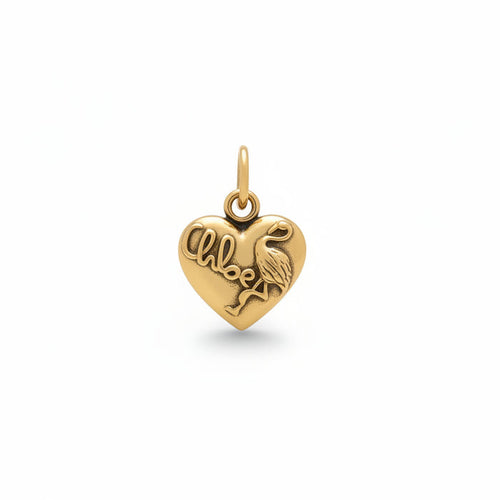 Flamingo Heart Charm