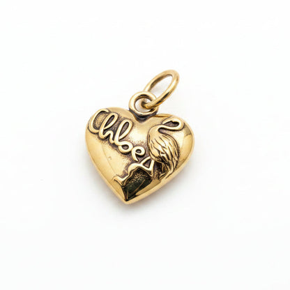 Flamingo Heart Charm