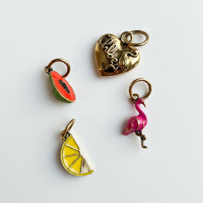 Flamingo Heart Charm