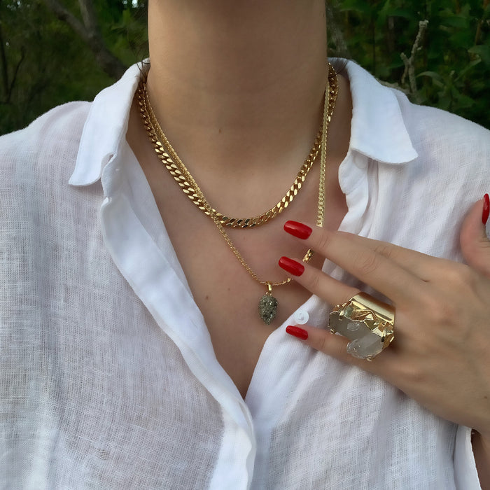 Fools Gold Pendant, Gold