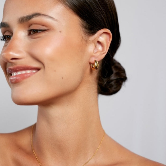 Golden Curve Hoops Petit, Gold