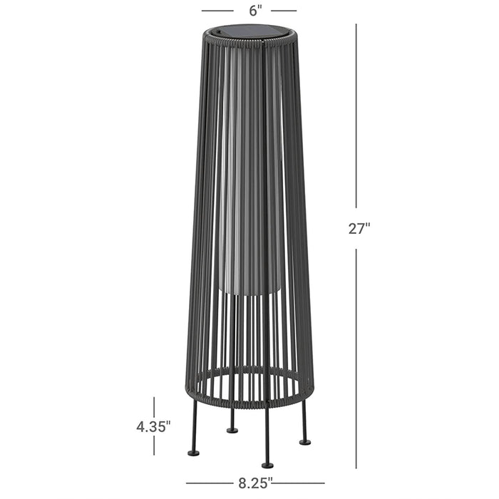 GRAND PATIO 2PCS GORDES Solar-powered Woven Wicker Floor Lamp.
