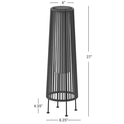 GRAND PATIO 2PCS GORDES Solar-powered Woven Wicker Floor Lamp.