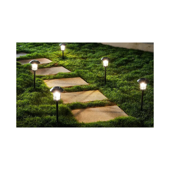 Grand Patio Cast Solar Powered Aluminum Glass Light Set Of 5