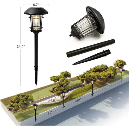 Grand Patio Cast Solar Powered Aluminum Glass Light Set Of 5