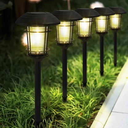 Grand Patio Cast Solar Powered Aluminum Glass Light Set Of 5