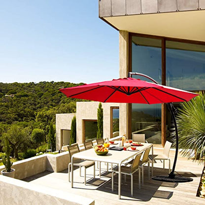 GRAND PATIO Napoli 11 FT Cantilever Offset Umbrella with 360° Rotation.